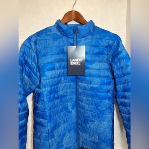 Lands End Down Alternative Winter Jacket, Light Blue, Boys Size XL 18-20, NWT